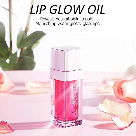 3 Pcs Plumping Lip Oil, Hydrating Lip Glow Oil, Plumping Lip Gloss, Tinted Lip Oil Balm, Long Lasting Transparent Moisturizing Lip Oil Gloss, Natural Lip Plumper Gloss Make Lips Fuller Non-Sticky(Pink+Rosewood+Cherry) #TOP6