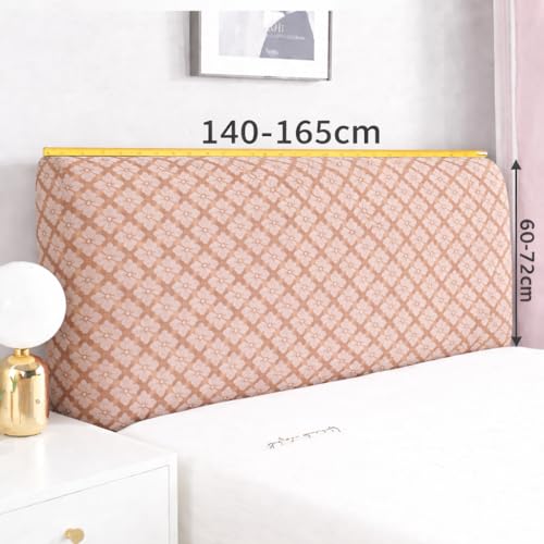 Image of HOMETHREADS 200 GSM Stretchable Jacquard Headboard Cover | Soft, Dust-Proof & Wrinkle-Resistant Bed Back Protector | Fits Leather, Wooden & Fabric Bedsides | for 5ft to 5.5ft Bed | (Brown, 150x65Cm)