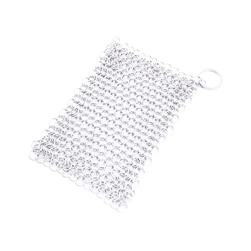 Coghlan's Cast Iron Scrubber – 5 in. Stainless Steel Chainmail Cleaner – Durable, Rust-Resistant & Dishwasher Safe – Cleans Skillets, Griddles & Cast Iron Cookware Without Removing Seasoning