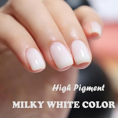 Fzanest Milky White Gel Nail Polish Rubber Base Builder Gel thumb #4