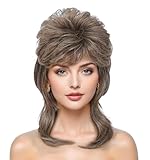 Airhostess Mullet Wig for Women, Joe Dirt Style, Emo Costume, 80s 90s Fancy Party Accessory, Halloween wig(Light Brown)