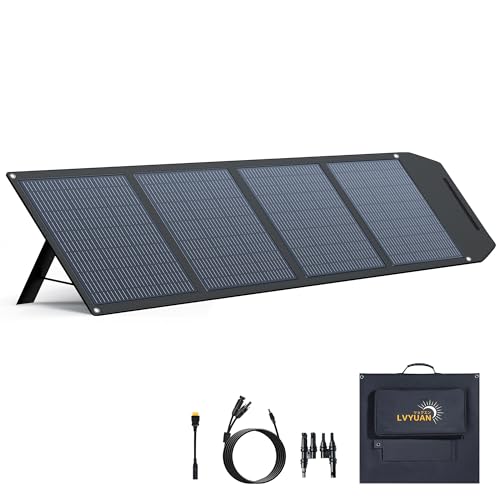 Image of LVYUAN 200W Portable Solar Panel Foldable Solar Panel, Solar Cells 22.5% High Efficiency for Outdoor Adventures Power Station Camping RV Solar Generator