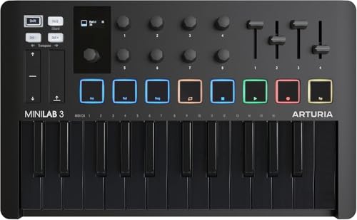 MiniLab 3 Deep Black Arturia MIDI-Controller 25 Tasten Plug and Play