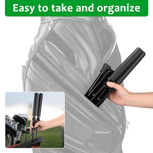 Foldable Legs Golf Bag Stand Attachment | Portable Lightweight Holder Stand for Mens Golf Bags | Prevent Cart Bag Falls and Club Damage