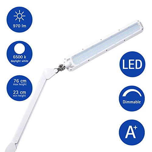 Maul LED-Tischleuchte MAULcraft, dimmbar, 90 integrierte LEDs, flexible Arbeitsstellung, mit Klemmfuß, weiß, 8205302 – Bild 3