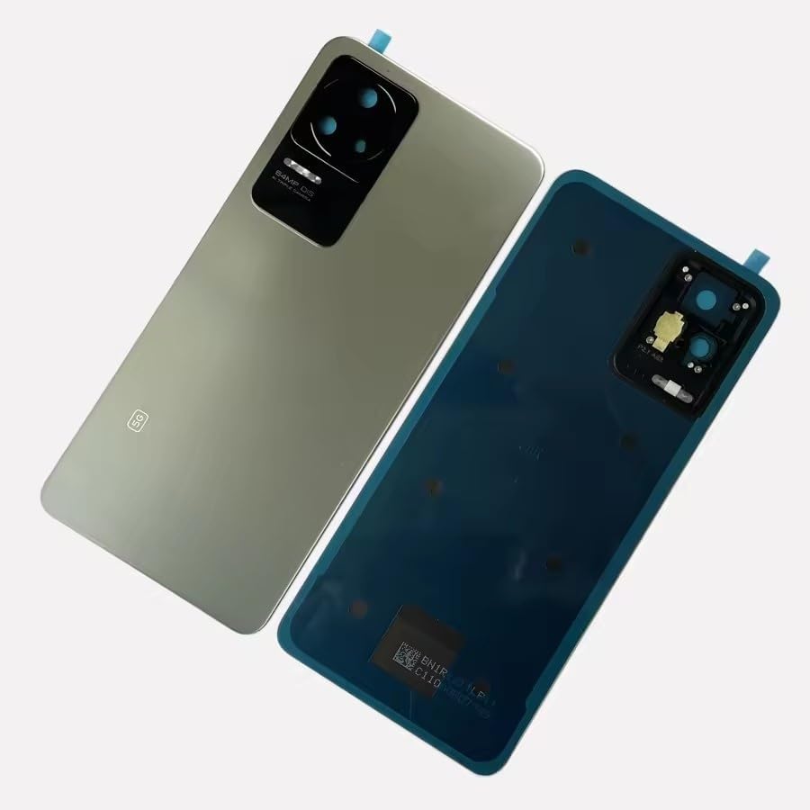 for Xiaomi Poco F4 Back Glass Battery Door Cover Replacement, Rear Housing Case with Camera Lens, for Poco F4 Rear Glass Panel Back Cover Repair Parts (Sliver)