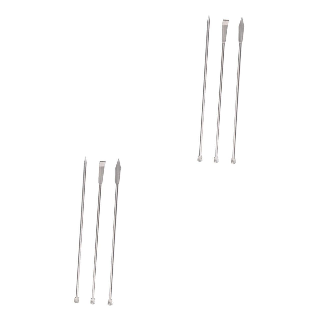 Gatuida 6pcs Stainless Steel Sampling Spoon Medicine Shovels Spoons Multipurpose Scoop for Lab University Classroom