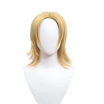Yellow middle parted short hair Cosplay Anime Wig Costume Character Wig