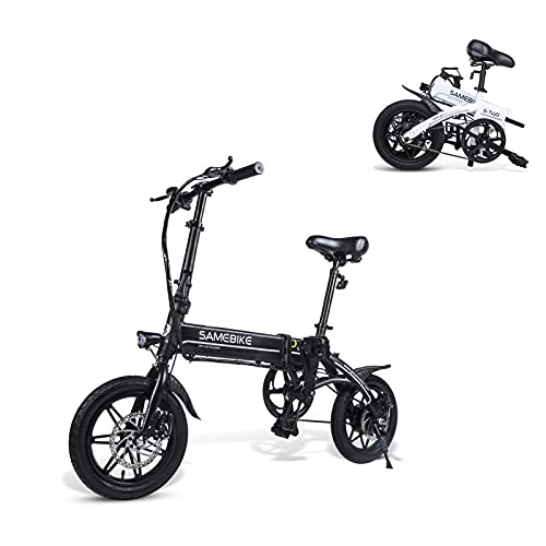 SAMEBIKE YINYU14 Bicicletta Elettrica 250W 36V 7.5AH Batteria al Litio 14 Pollici Bicicletta Elettrica Pieghevole Ultraleggera per Adulti (Colore Nero)