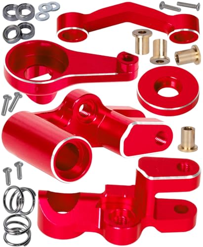 BRCatWPark Aluminum Steering Bellcranks Drag Link w/Ball Bearings Upgrades Part for 1/10 Slash 4X4 VXL/Rustler 4X4 VXL/Stampede 4WD VXL,RC Servo Saver Set Hops up,RC Servo Saver Set Hops up,Red