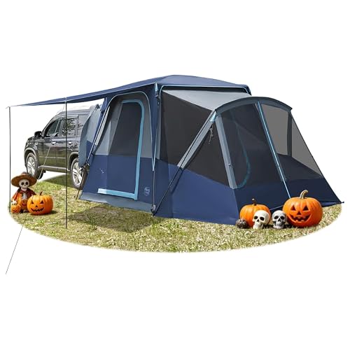 TIMBER RIDGE 5-9 Person SUV Tent with Screen Porch and Awning for Family Camping, Weather Resistant and Portable Van or Car Tent, Includes Rainfly and Storage Bag, 13' W X 10' L X 7.1' H, Blue