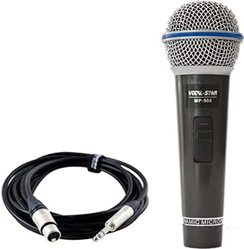 Vocal-Star Karaoke Microphone With Cable, Perfect for Singing/Speeches, Professional Quality (MP-508)