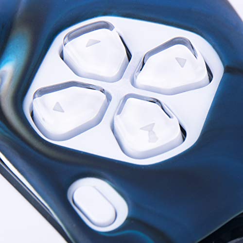 YoRHa Studded Silicone Rubber Gel Customizing Skin Cover for PS5 Controller x 1(Camouflage Blue) With Pro thumb grips x 10 - Image 5