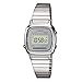 CASIO Reloj Digital para Mujer de Automático con Correa en Acero Inoxidable Chapado en Platino LA-670WA-7