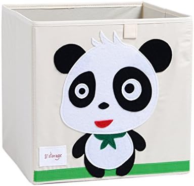 DODYMPS Foldable Animal Canvas Storage Toy Box/Bin/Cube/Chest/Basket/Organizer For Kids, 13 inch (Panda)