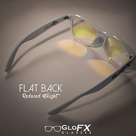 GloFX Ultimate Kaleidoscope Glasses - White - Rainbow EDM Rave Light Diffraction Eyewear (White)