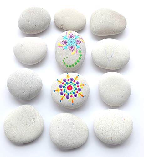 Capcouriers Rocks for Painting - Painting Rocks - Perfect for Rock Painting - 10 to 12 Smooth River Rocks for Crafts