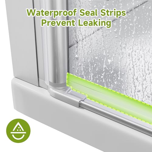 SL4U Bifold Shower Door, 32" W x 72" H, 1/4" Tempered Glass Shower Door, Foldable Shower Glass Door, Easy to Clean, Brushed Nickel Finish by SL4U - Used condition - Image 6