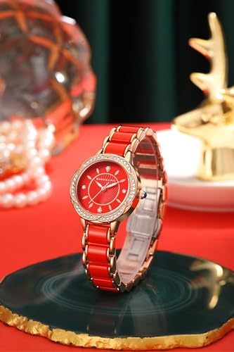 Image of Giordano Flower Case Watch for Women with Crystal-Studded Bezel, Diamond Hour Markers & Dual Tone Stainless Steel Strap