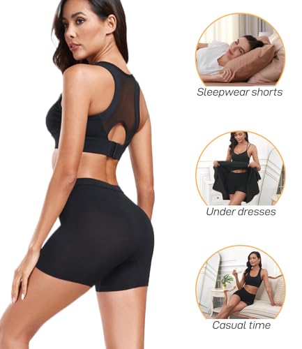 wirarpa Women's Modal Boy Shorts Panties Soft Microfiber Boxer Briefs Underwear 4 Pack4