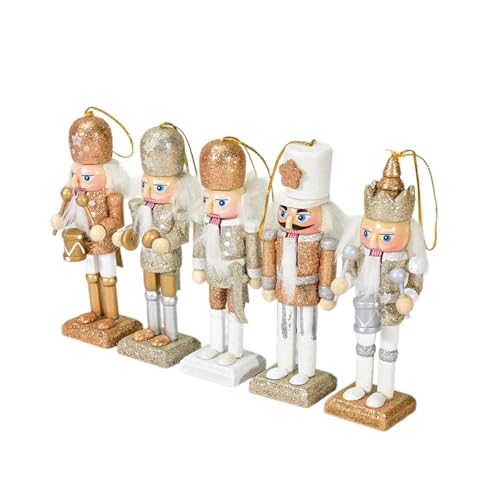 RWAJZAX Schiaccianoci unico oggetto decorativo, 12 cm, grande decorazione per festival, ornamento dettagliato in oro e argento