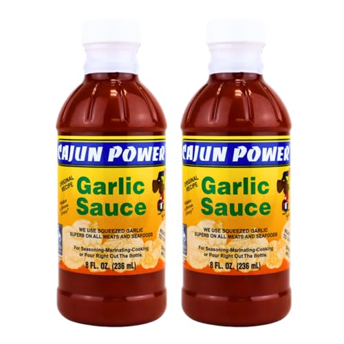 Cajun Power garlic sauce - Authentic Louisiana Flavor, Gourmet Cooking Sauce, Perfect for Cajun Recipes, Marinades, Grilling, and Dipping (2 Pack, Garlic)
