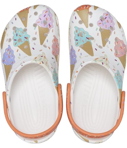 Image of Crocs Unisex-Child Classic Seasonal Print Clogs, White /Multi, 8 Toddler
