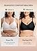 HBselect Jelly Bras for Women No Underwire 3PCS Comfort Wireless Push Up Bras Seamless Scalloped Lift Everyday Bralettes