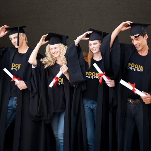 Geyoga Done Class of 2026 T-Shirt Graduation Gifts for Grad Seniors Women Men Her Him Seniors(L) Black