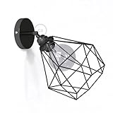  creative cables Fermaluce Metal 90° avec abat-jour Diamond, lampe filomur orientable en métal - Sans ampoule - Noir perle - Matter