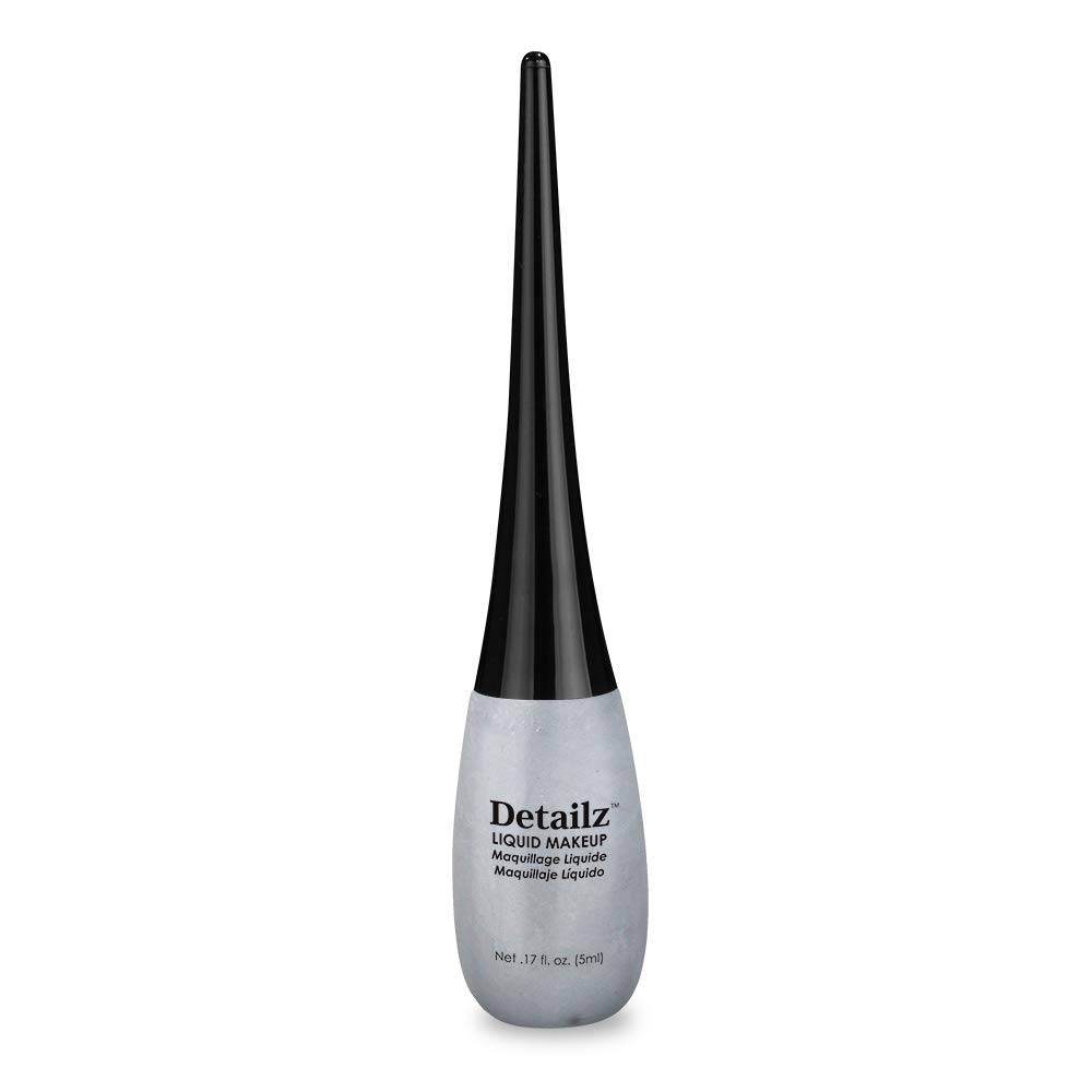 Mehron Makeup Detailz Fine Tip Liquid Makeup | Fine Point Eyeliner| Professional Liquid Face Paint & Eyeliner .17 fl oz (5 ml) (Silver)