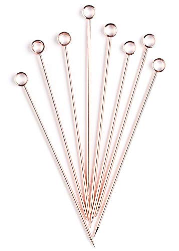 Putwo Martini Picks Stainless Steel Metal, 4" Pack Of 8 In Blush Gold, Champagne Gold Of 8 Spears #TOP3