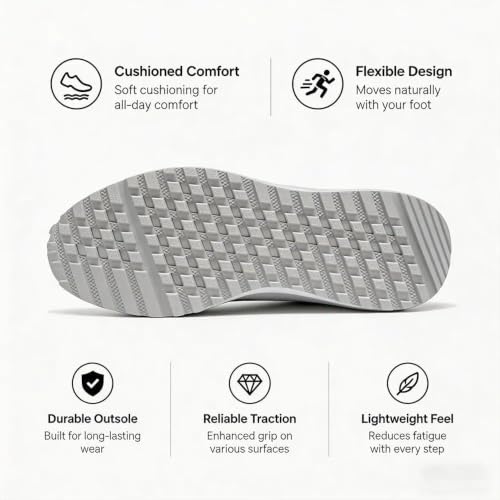 ULTIANT Men‘s Golf Shoes Waterproof Spikeless Golf Shoes for Men with Arch Support Non-Slip Lightweight Outdoor Casual Walking Shoes Size 13(White) by ULTIANT - Used condition - Image 4