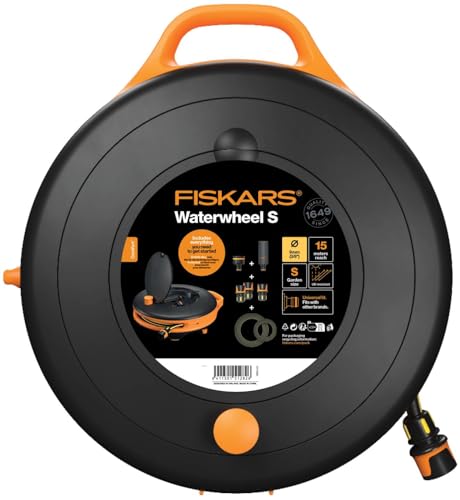 Fiskars Comfort Dévidoir S, Kit d'arrosage Tout Compris