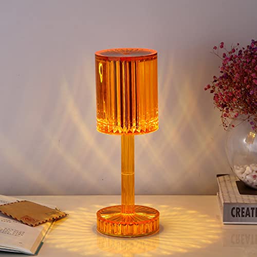 JYCAR Lámpara de mesa de cristal Gatsby con control táctil y puerto USB, lámpara de mesa regulable de 3 vías para dormitorio, sala de estar Cover