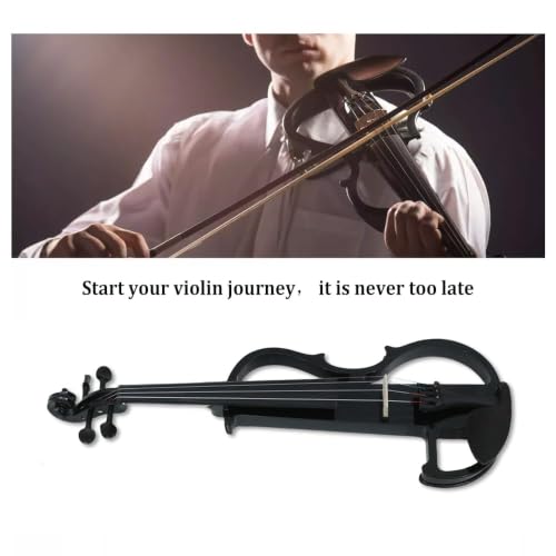 ModouString 4/4 Full Size Electric Violin – Silent Electric Violin with Headphone Jack, Ebony Fittings – Includes Case, Bow, – Ideal for Practice & Performance (Black) by ModouString - Used condition - Image 6