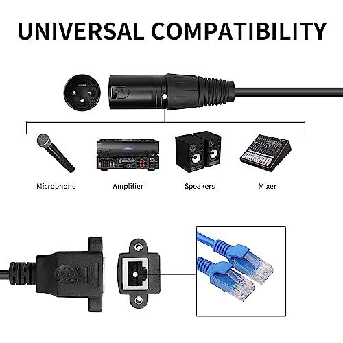 YACSEJAO 3 Pin XLR to RJ45 Adapter 2PCS RJ45 to XLR DMX Cable 15CM XLR 3pin to RJ45 Adapter Cable for Stage and Recording Studio - Image 4