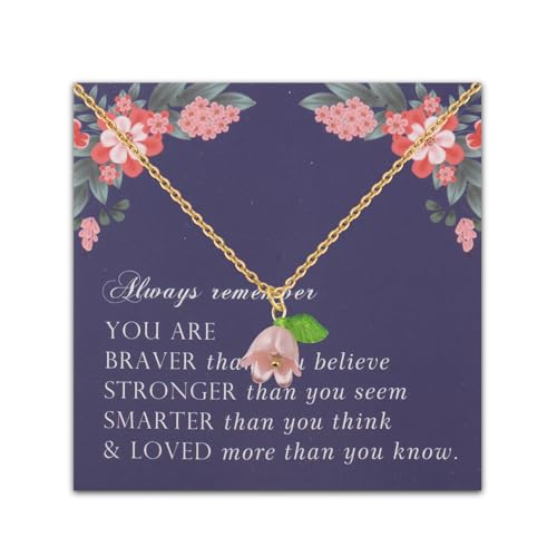 LQRI Lily of the Valley Necklace Lily Valley Flower Gift May Birth Flower Gift for Her Wildflower Necklace