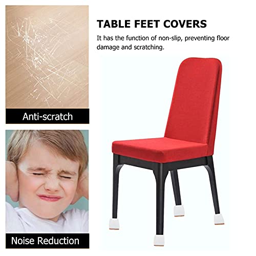 Bienka 1 Set 16Pcs Supplies Square Covers Rubber Leg Sofa Cap Noise Foot Caps Scratches Non-Slip Office Pads Silicone Feet Stool Cover Cushion Furniture Thickened For Preventing Legs And Felt #TOP3