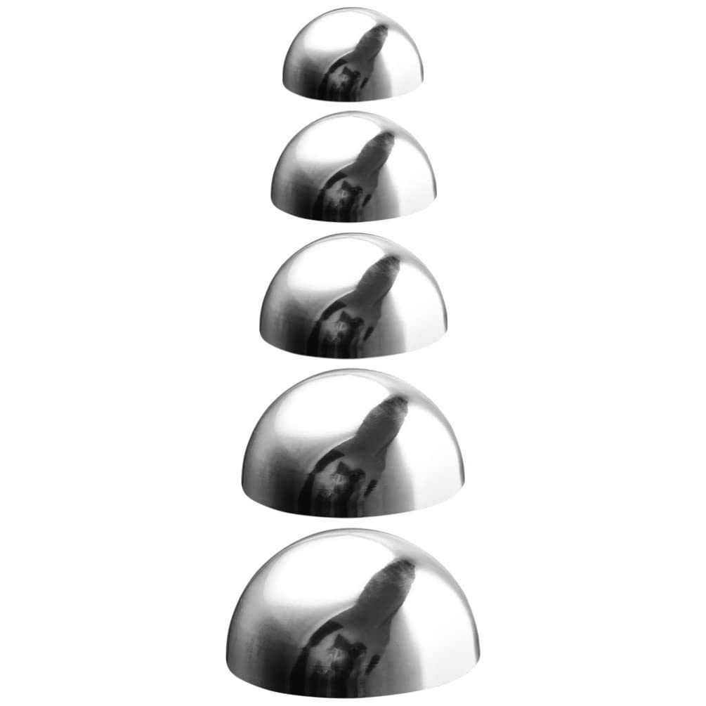 BESTonZON Lot de 5 Boules de Jardin en Acier Inoxydable - Boules Creuses en métal - Décoration de Jardin - Boule de décoration de Jardin - Boules d'étang - pour pelouse, Jardin, Boule en métal
