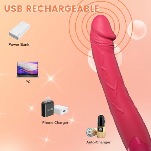 Image of G Spot Dildo Vibrator-Waterproof Adult Female Sex Toys with 10 Powerful Vibrations, Realistic Silicone Dildos Clitoris Stimulator for Woman Sexual Pleasure