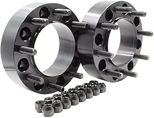 Wheel Accessories Parts Set of 2 8x170 to 8x170 Hub Centric Wheel Adapters Spacers, 124.9mm Center Bore/Hub Bore, 9/16 Thread 2 Inch Thick (2 PC, 2", 8x170, 9/16, 124.9mm)