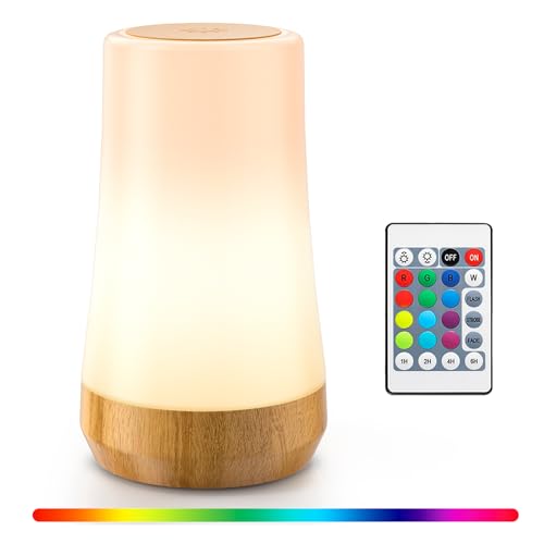 Elixoria Nursery Night Light for Kids, 3 Light Modes &13 Colors Dimmable Touch Night Lamp for Kids and Adults, Portable Warm Bedside Night Light