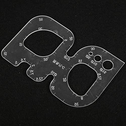 Restokki 3 Sizes Leather Craft Transparent Acrylic Template, Clear Acrylic Circle Corner Hole Stitching Template, Stencil Leather Positioning Tool(Type C) #TOP7
