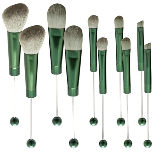 10Pieces Beadable Makeup Brushes Christmas Diy Makeup Comestic Brushes Beaded Brushes Kit for DIY Beaded Eyeshadow Brush (Beadable Makeup Brushes-10pieces=2Sets)