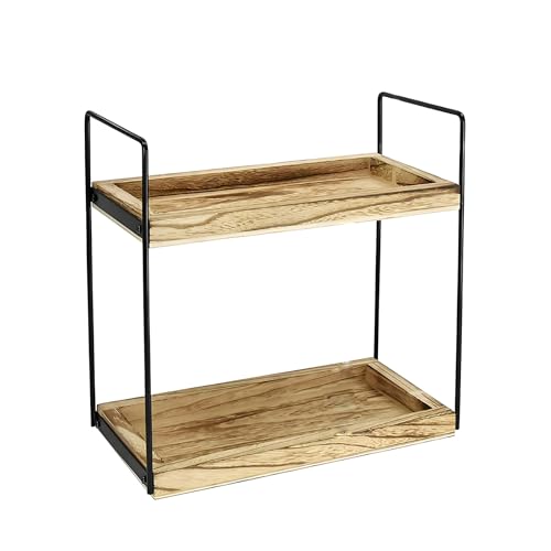 louuuou 1PCS 2 Tier Bathroom Countertop Organizer, Countertop Storage for Skincare, Cosmetics & Toiletries, Perfect for Skincare Organiser, Perfume Organiser & Kitchen Storage & Organisation