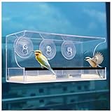 SJWJWOO Futterstationen Für Wildvögel Starke Saugnäpfe Mit Ablauflöchern Futtersäule...