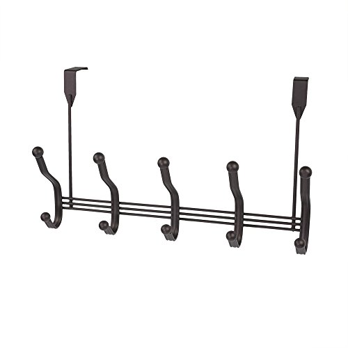 Home Basics 5-Hook Over the Door Bronze Rack #TOP11