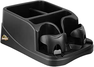 Armor All Car Console Organizer with 2 Adjustable Cup Holders and 3 Large Storage Compartments