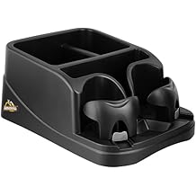 Armor All Car Console Organizer, Car Seat Organizer with 2 Adjustable Cup Holders, 3 Large Storage Compartments, Seatbelt for Secure Hold, Vehicle Middle Seat Organizer for Cars, Trucks, Minivans